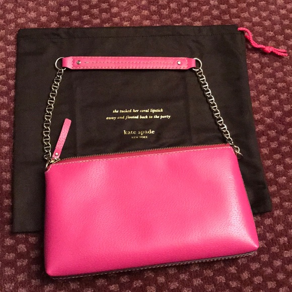 Kate Spade Pink handbag with gold chain NWOT - Picture 2 of 5
